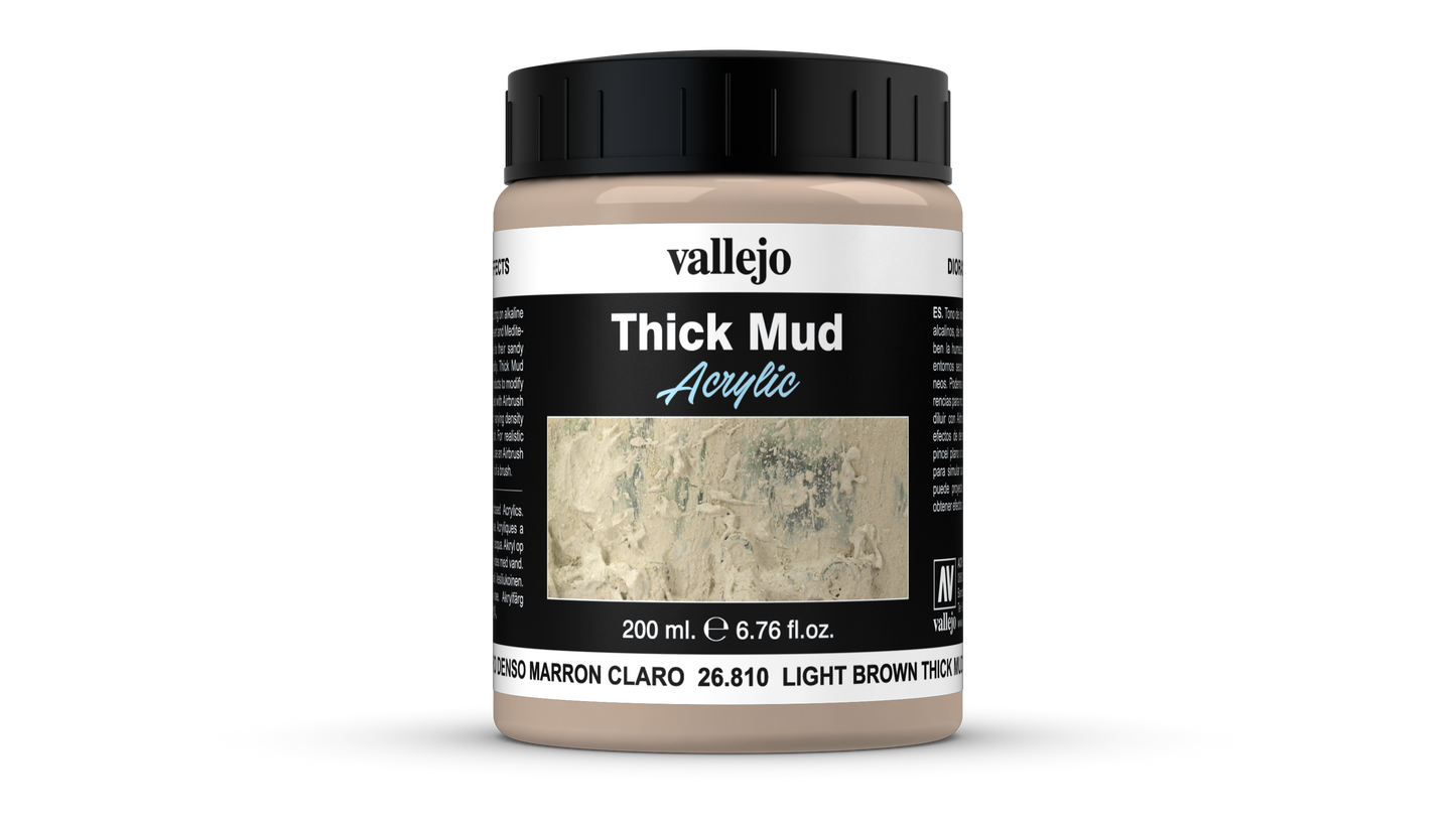 Vallejo Diorama Effects - Thick Mud Textures - 26.810 Light Brown Mud - 200 ml