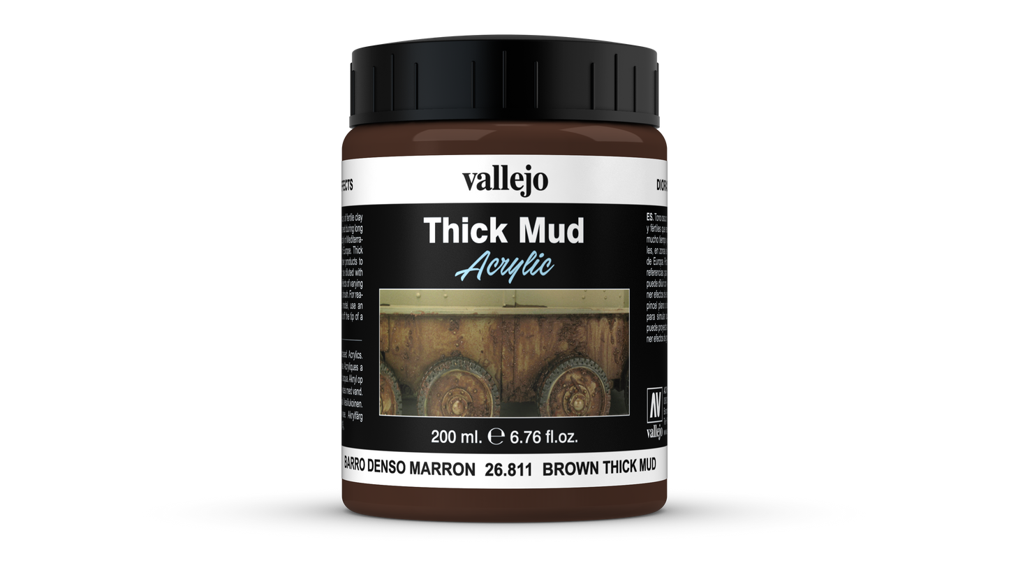 Vallejo Diorama Effects - Thick Mud Textures - 26.811 Brown Mud - 200 ml