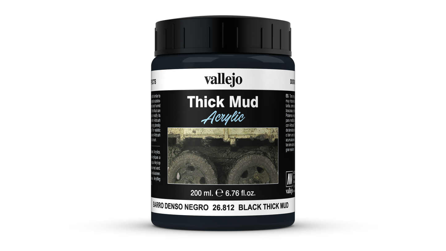 Vallejo Diorama Effects - Thick Mud Textures - 26.812 Black Mud - 200 ml