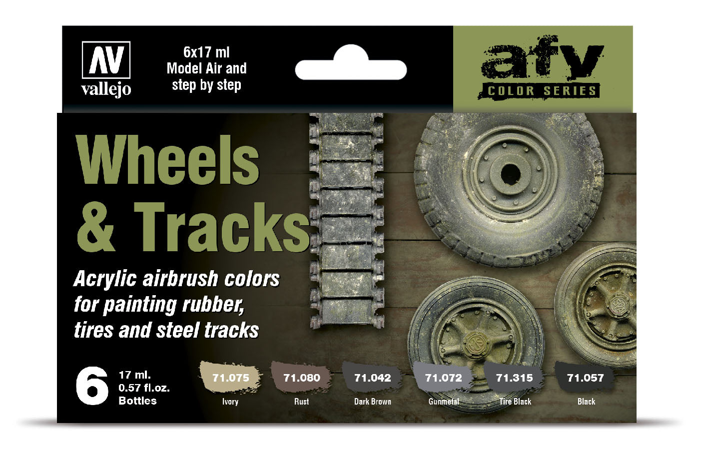 71.213 Vallejo Model Air Set - Wheels & Tracks - 71213