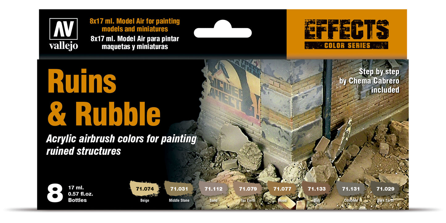 71.214 Vallejo Model Air Set - Ruins & Rubble - 71214