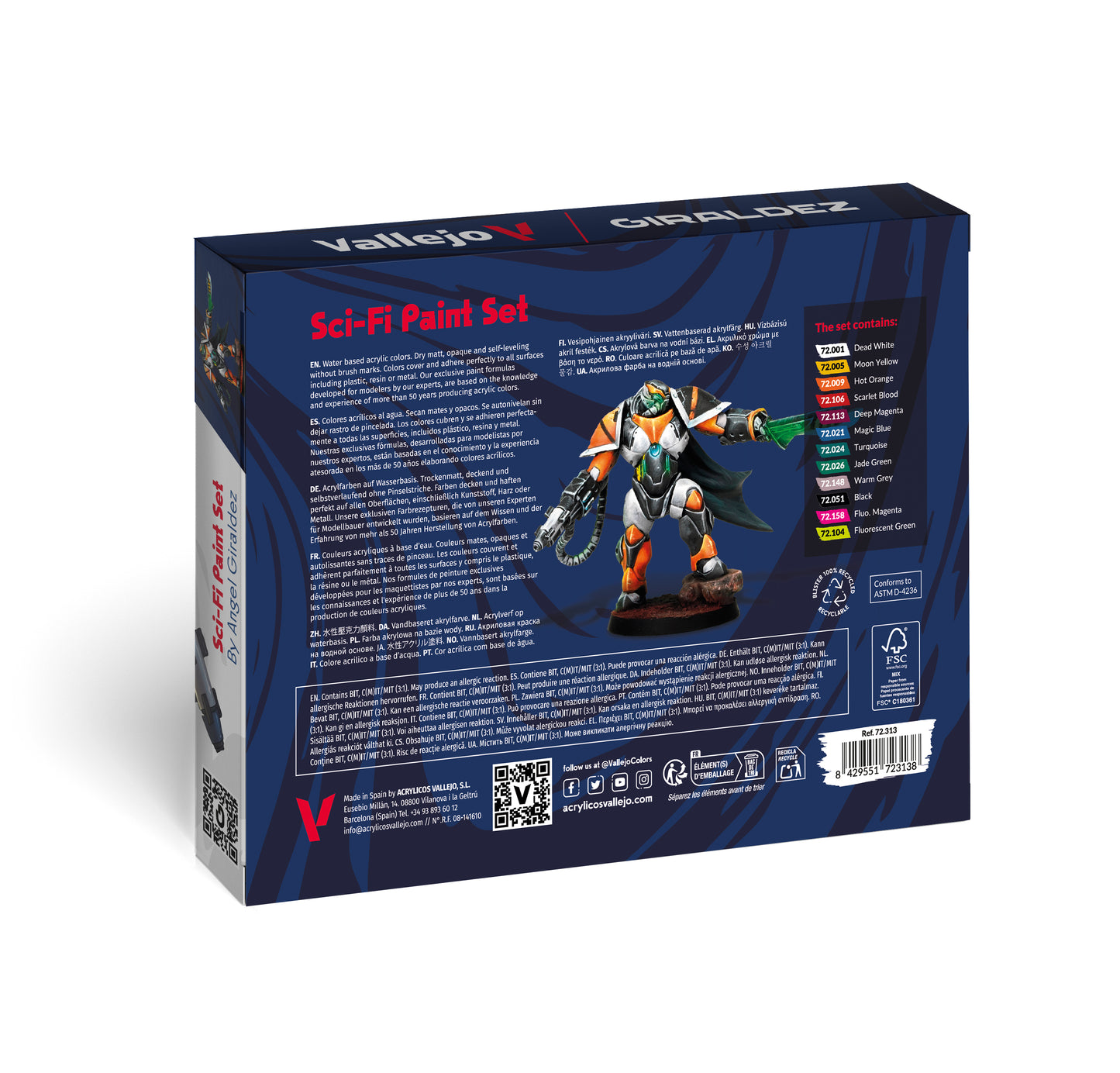 72.313 Vallejo Game Cololur Set - Sci-Fi Paint Set by Angel Giraldez