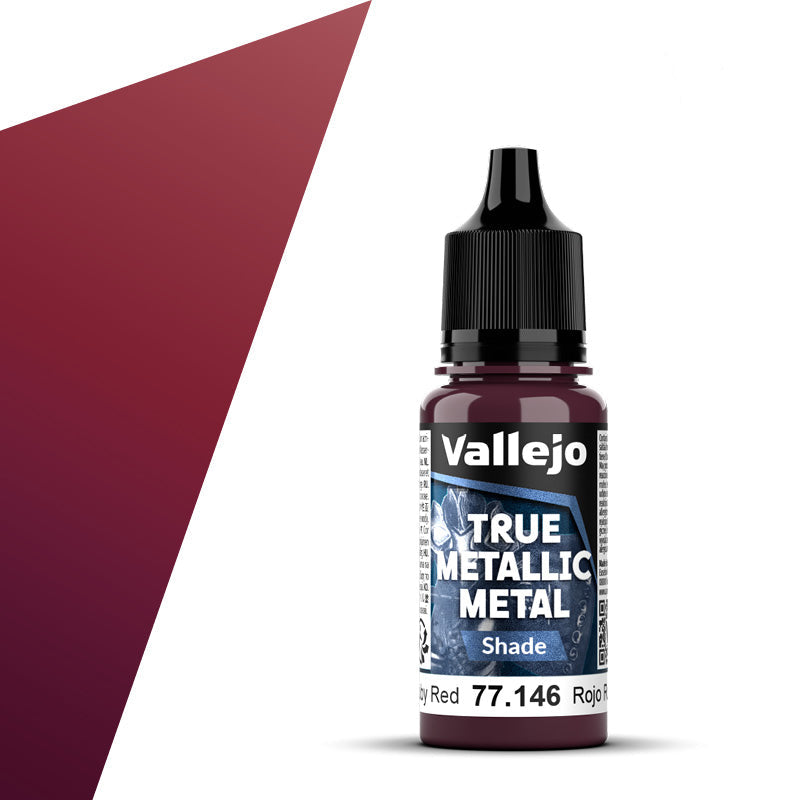 77.146 - Vallejo True Metalic Metal Shade - Ruby Red - 18 ML