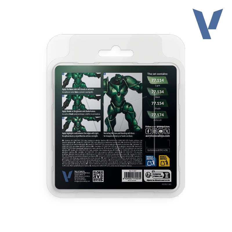 77.257 - Vallejo True Metalic Metal - Dusken Green Set - (4x18 ML)