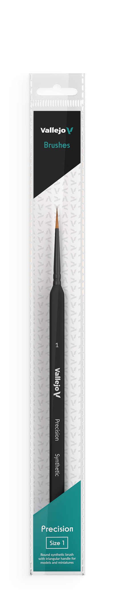 B03001 Vallejo Precision Brushes - Round Synthetic Brush β Triangular Handle No. 1