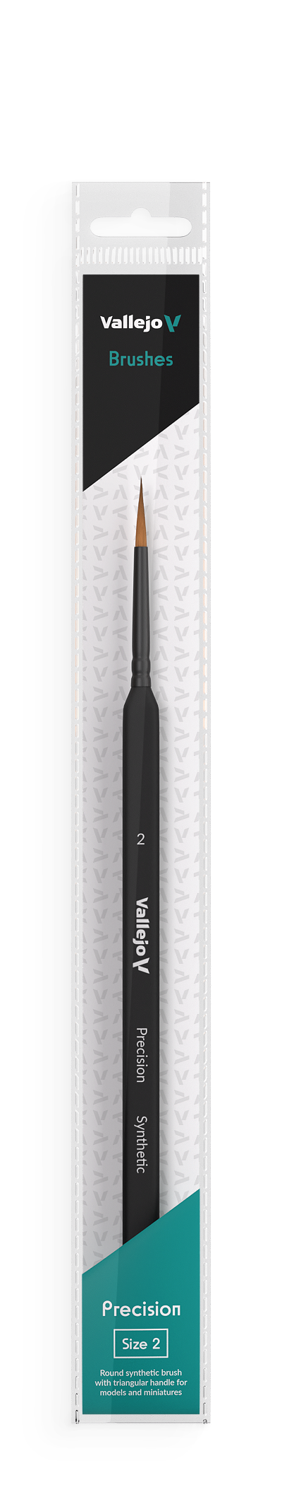 B03002 Vallejo Precision Brushes - Round Synthetic Brush β Triangular Handle No. 2