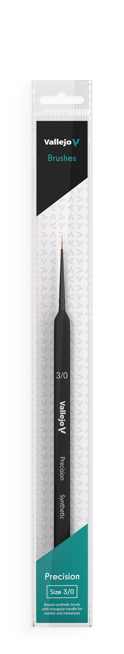 B03030 Vallejo Precision Brushes - Round Synthetic Brush β Triangular Handle No. 3/0