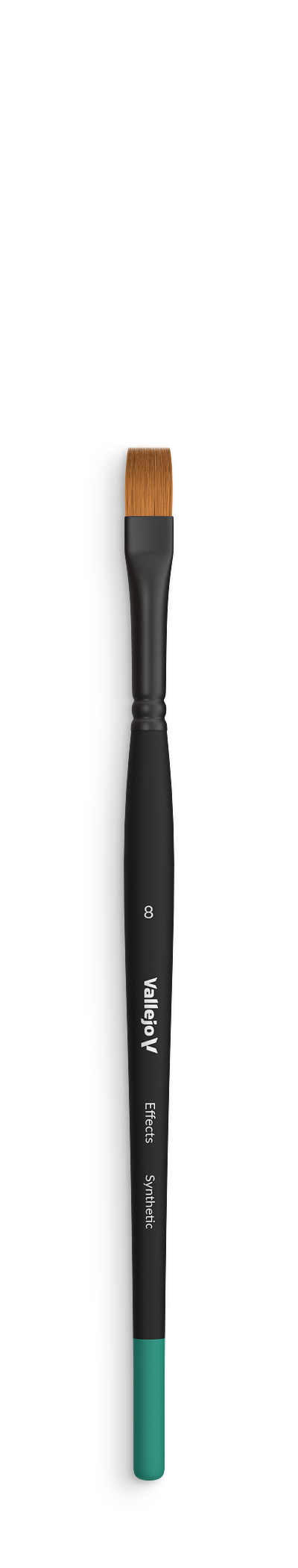 B04008 Vallejo Effects Brushes - Flat Rectangular Synthetic Brush No. 8