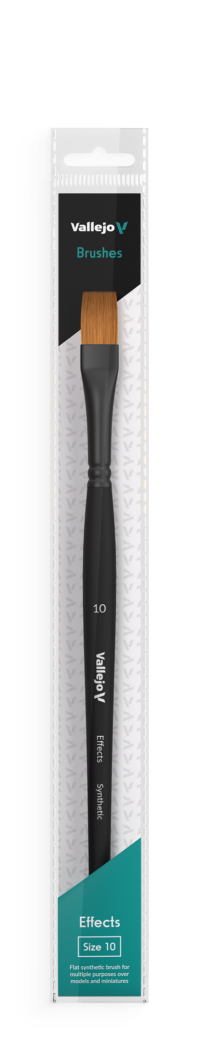 B04010 Vallejo Effects Brushes - Flat Rectangular Synthetic Brush No. 10