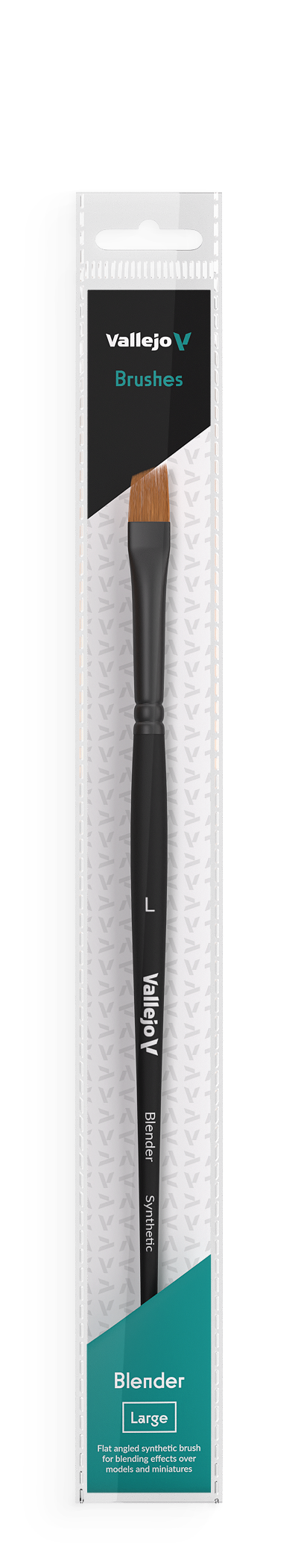 B05003 Vallejo Blender Brushes - Flat Angled Synthetic Brush (Large)