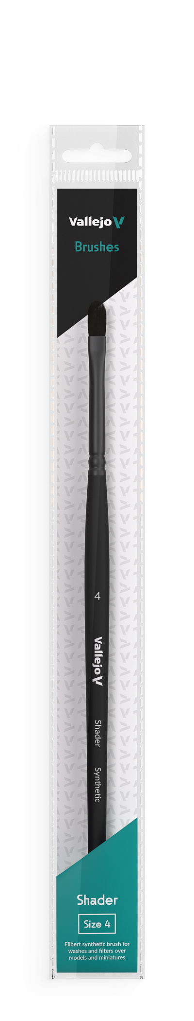 B06004 Vallejo Shader Brushes - Filbert Shader Flat Synthetic Brush No. 4