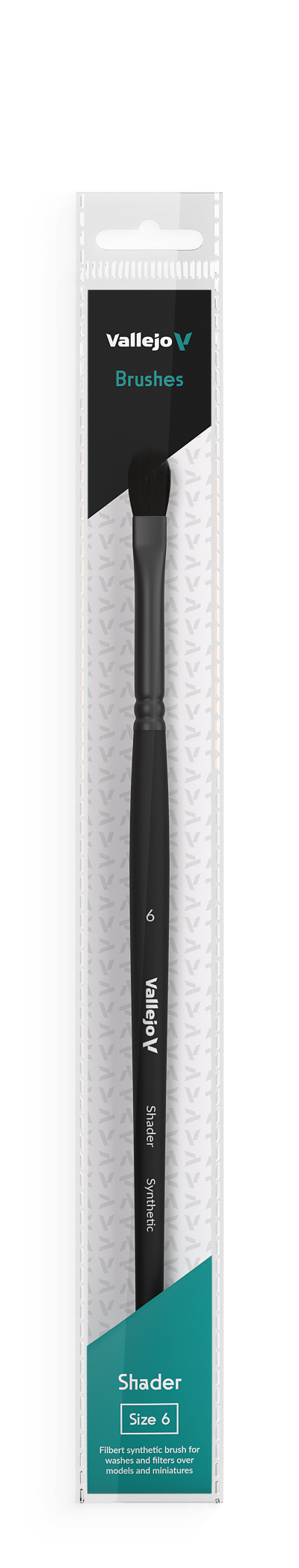 B06006 Vallejo Shader Brushes - Filbert Shader Flat Synthetic Brush No. 6