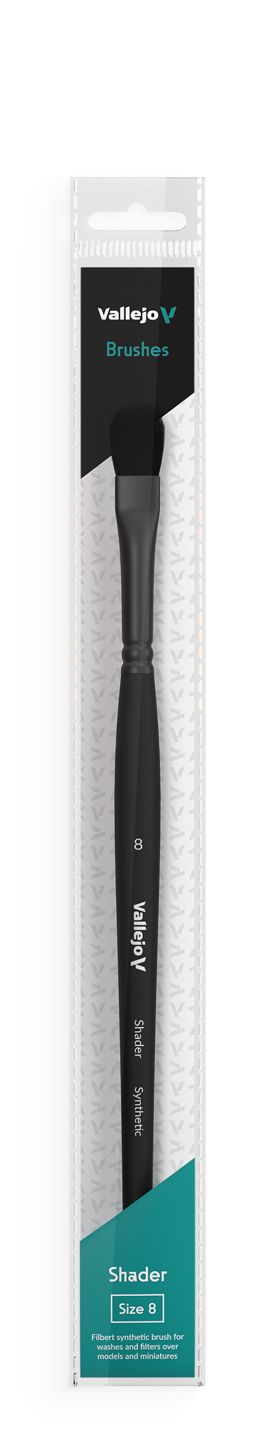 B06008 Vallejo Shader Brushes - Filbert Shader Flat Synthetic Brush No. 8