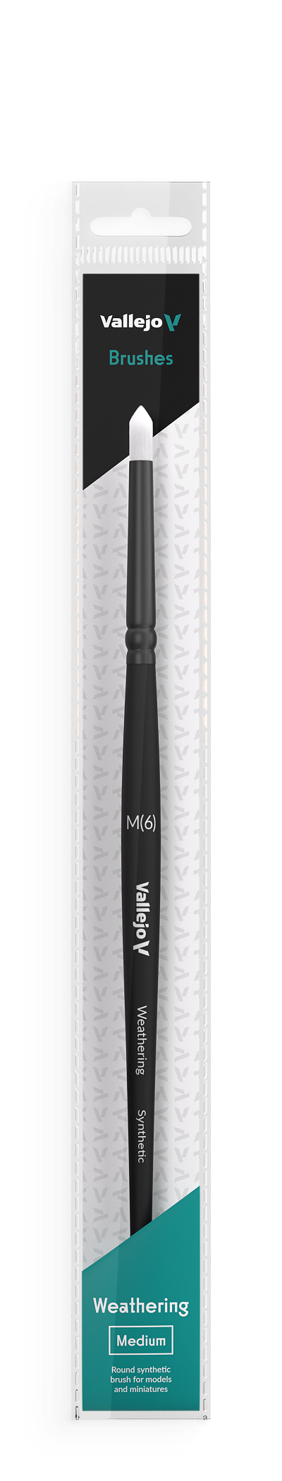 B08002 Vallejo Weathering Brushes - Round Synthetic Brush (Medium)