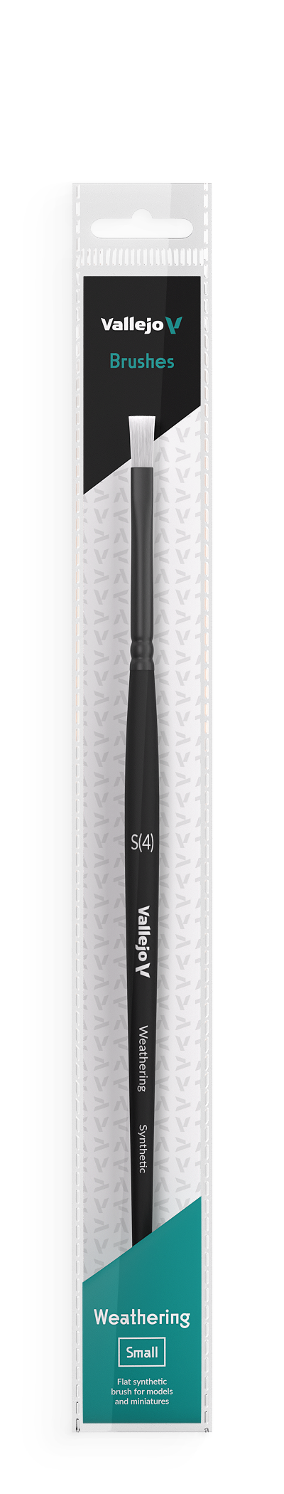 B09001 Vallejo Weathering Brushes - Flat Synthetic Brush (Small)