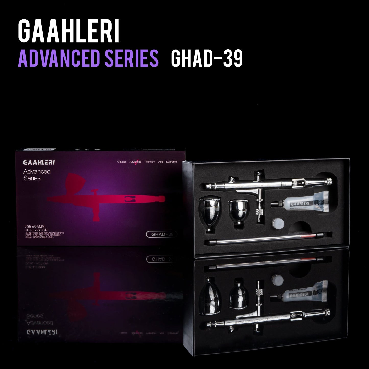 Gaahleri Advanced Series – GHAD-39 Gravity Feed Double Action Airbrush (0.35mm & 0.5mm)