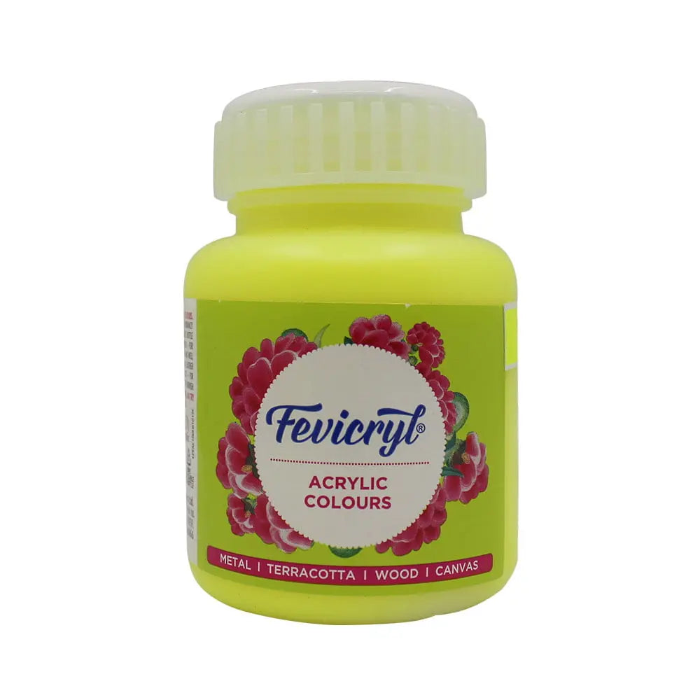 Fevicryl Acrylic Colours - Neon Yellow - 100 ML