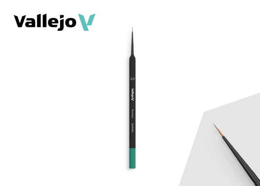 B03030 Vallejo Precision Brushes - Round Synthetic Brush – Triangular Handle No. 3/0