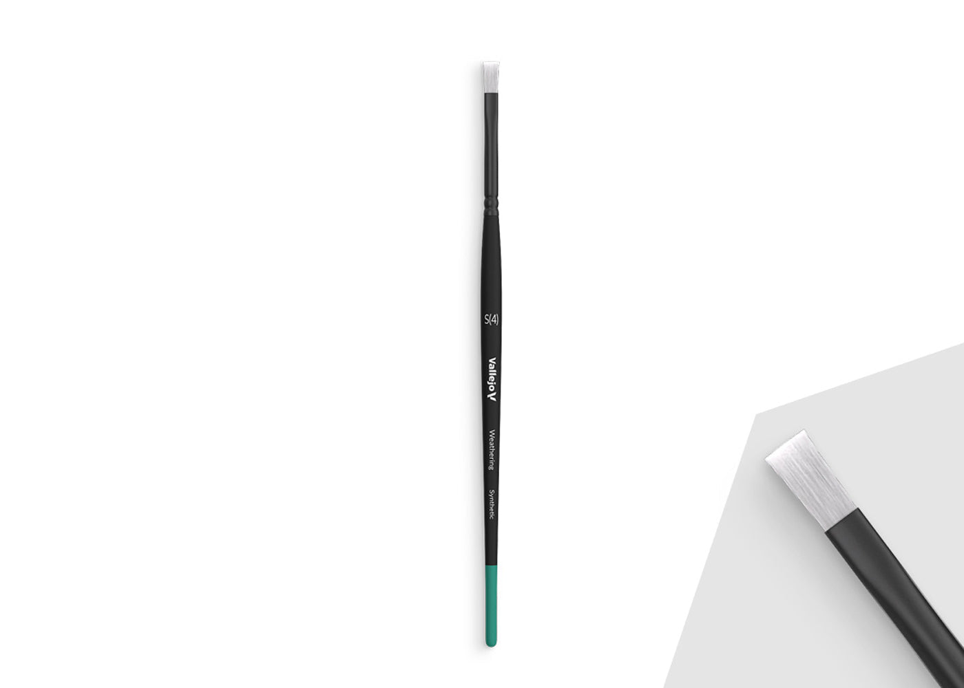 B09001 Vallejo Weathering Brushes - Flat Synthetic Brush (Small)