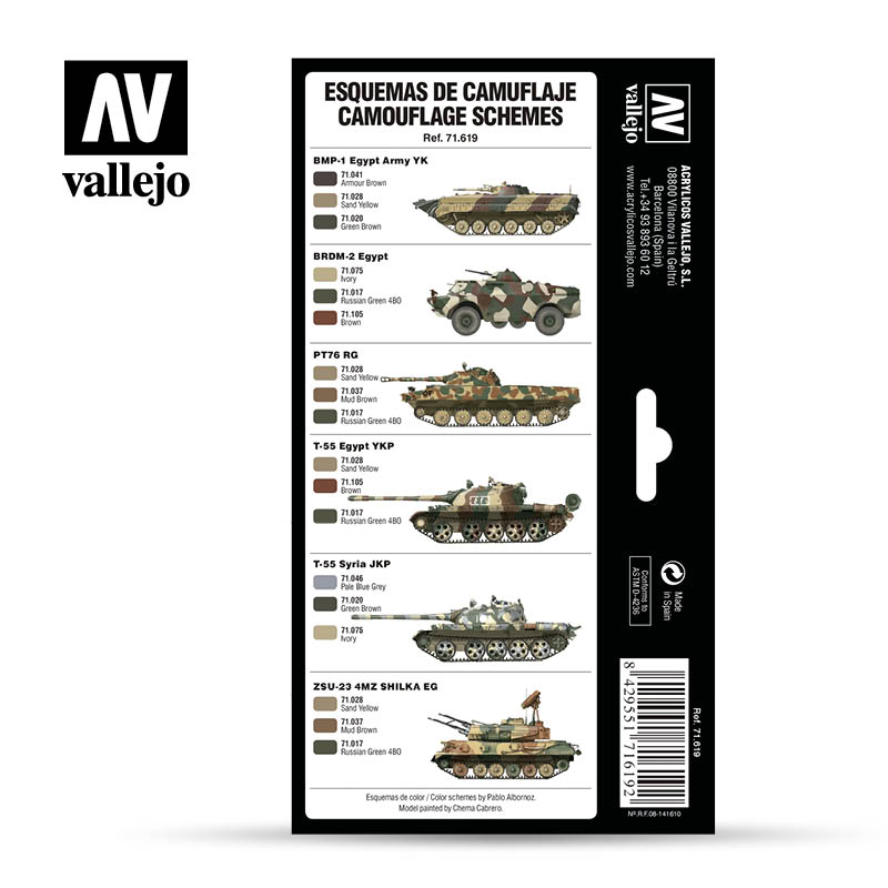 71.619 Vallejo Model Air Set - AFV Colour Series - Middle East Wars (1967’s to Present) 71619