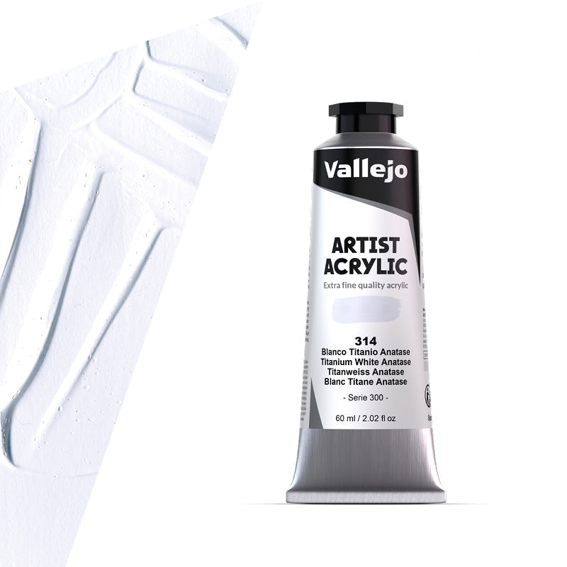 16.314 Vallejo Artist Acrylic - Titanium White Anatase - 60 ML