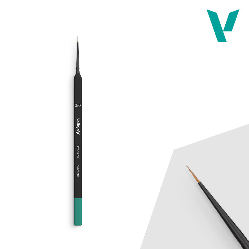 B03030 Vallejo Precision Brushes - Round Synthetic Brush β Triangular Handle No. 3/0