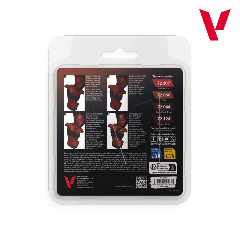 72.387 Vallejo Game Colour Set - Dark Skin (4 x 18ML)