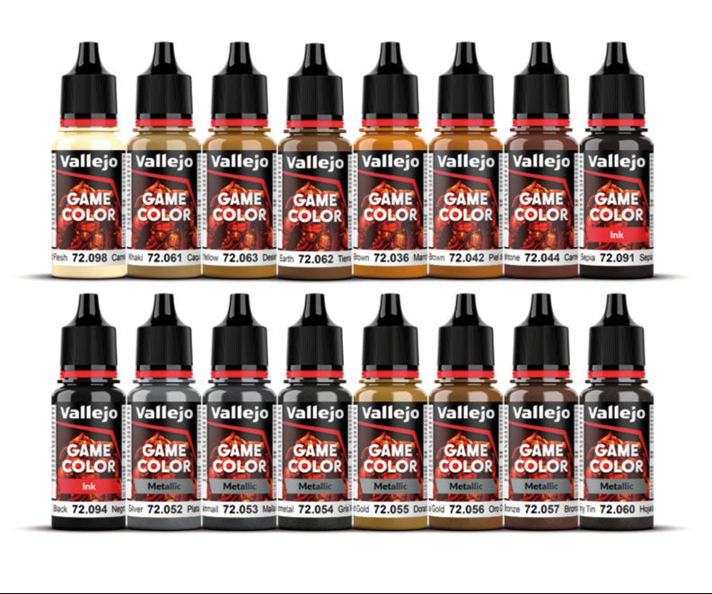 72.189 Vallejo Game Colour Set : Leather & Metal (16 x 18 ML)
