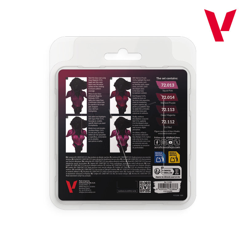 72.388 Vallejo Game Colour Set - Magenta Color (4 x 18ML)