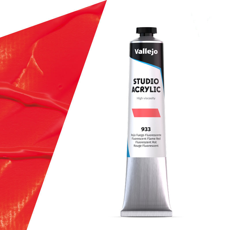 21.933 Vallejo Studio Acrylics - Fluorescent Flame Red - 58 ML