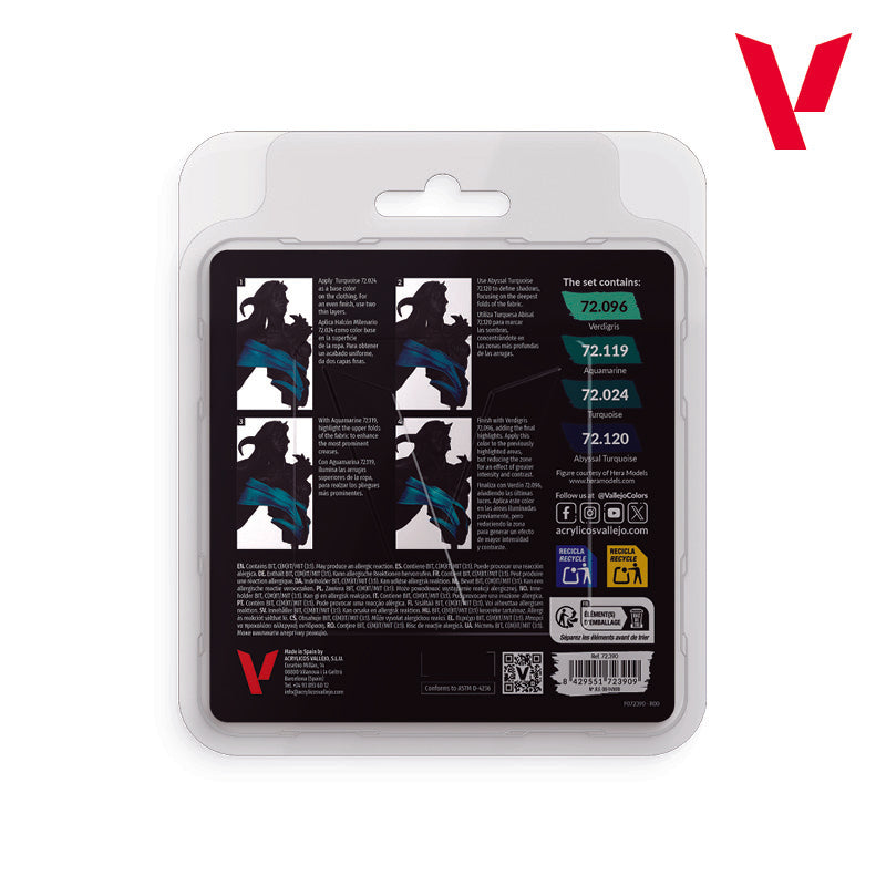 72.390 Vallejo Game Colour Set - Turquoise Color (4 x 18ML)