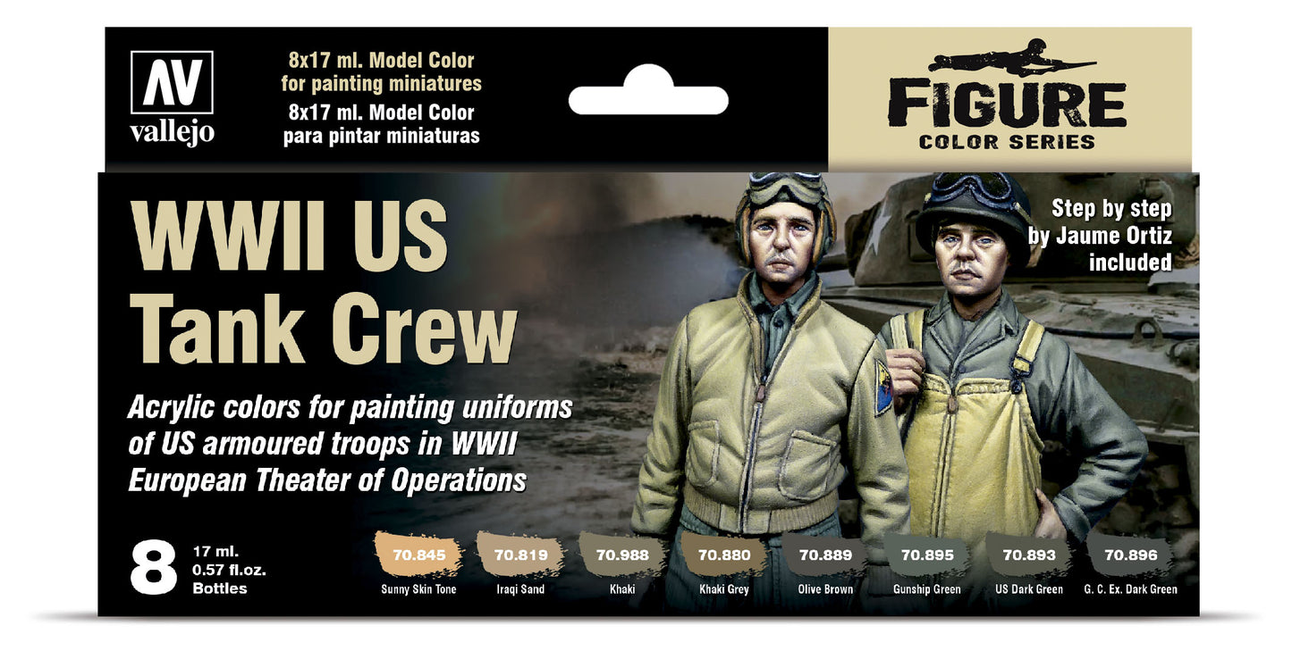 Vallejo Model Color - 70.186 WWII US Tank Crew Paint Set 70186
