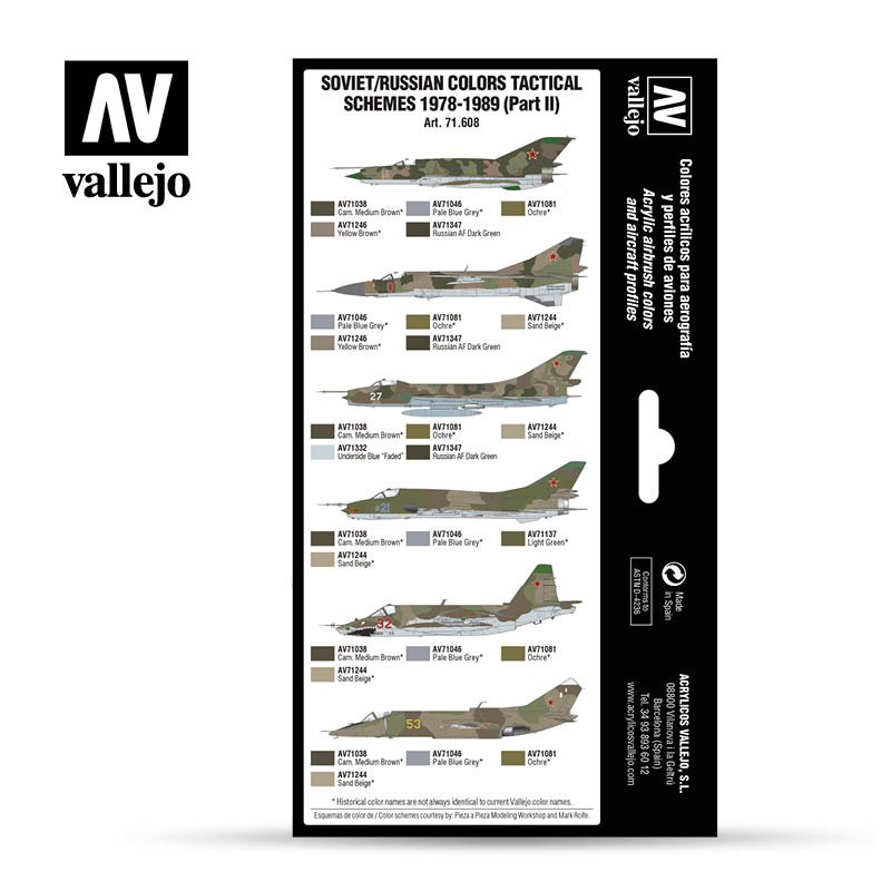 71.608 Vallejo Model Air Set - Soviet/Russian colors Tactical Schemes 1978-1989 (Part II) 71608