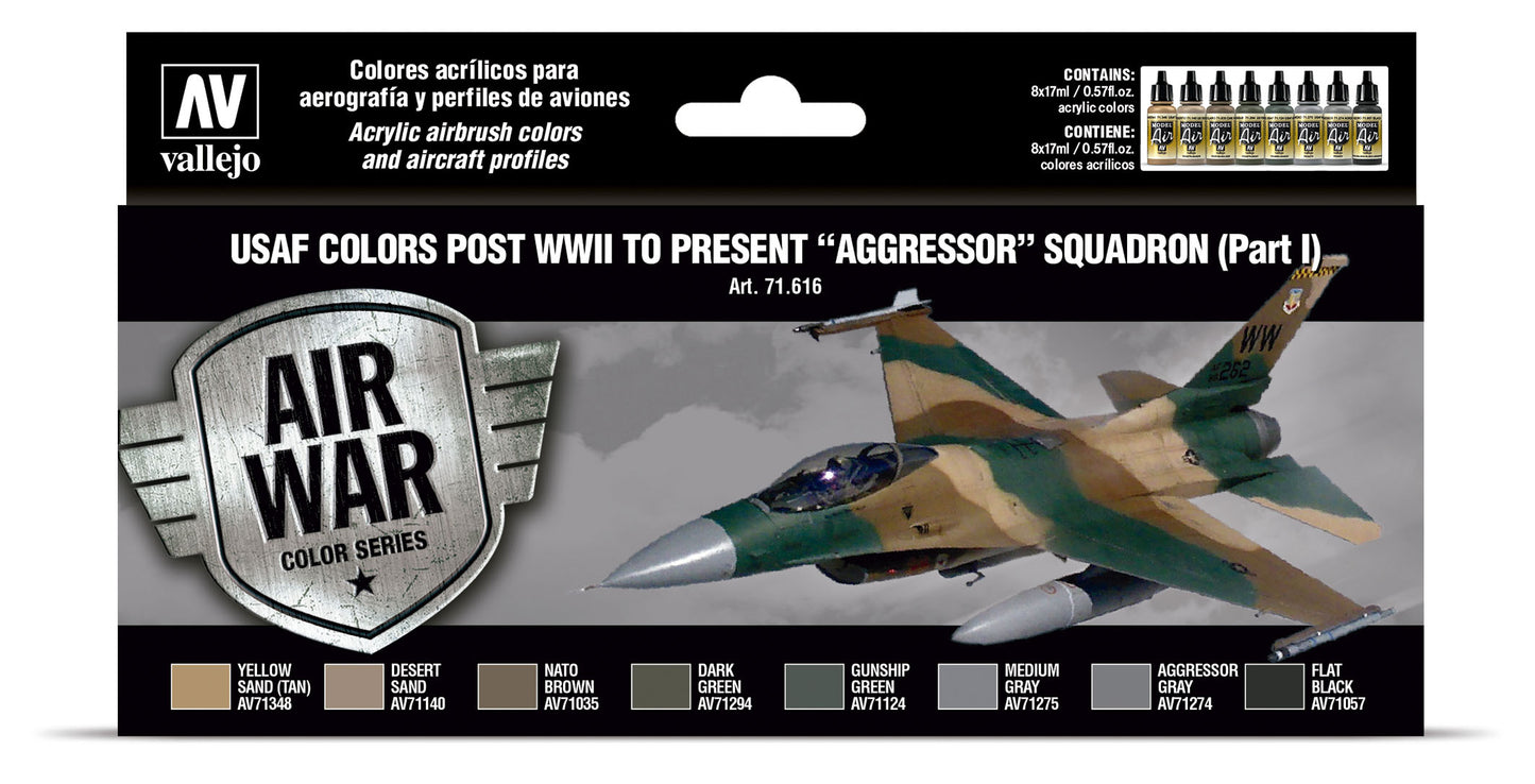 71.616 Vallejo Model Air Set - Airwar Colour Series - USAF colors post WWII to present âAggressorâ Squadron (Part I) 71616