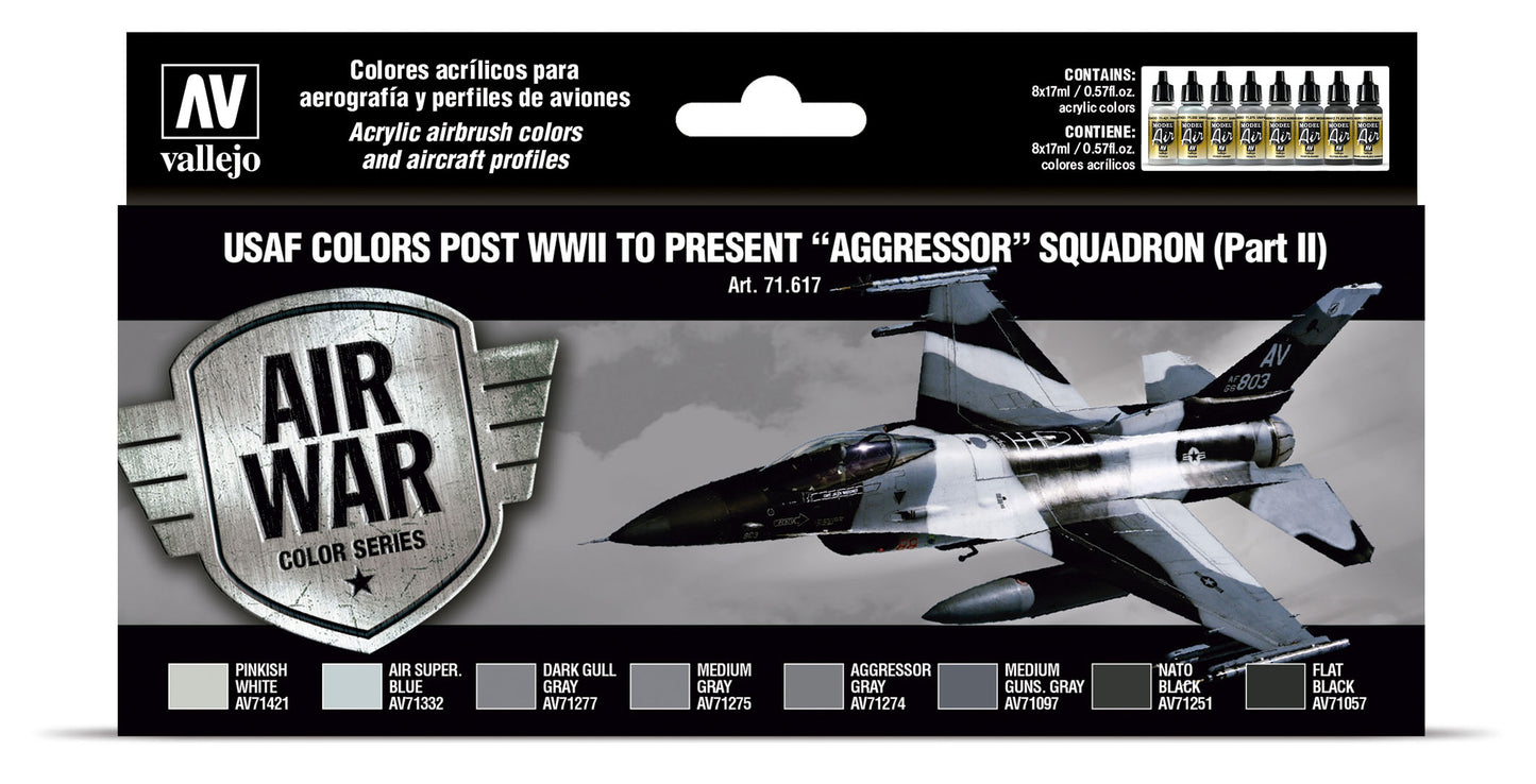 71.617 Vallejo Model Air Set - Airwar Colour Series - USAF colors post WWII to present âAggressorâ Squadron (Part II) 71617