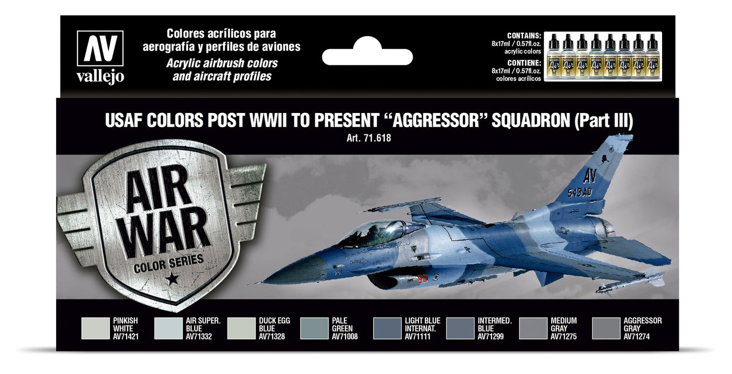 71.618 Vallejo Model Air Set - Airwar Colour Series - USAF colors post WWII to present âAggressorâ Squadron (Part III) 71618