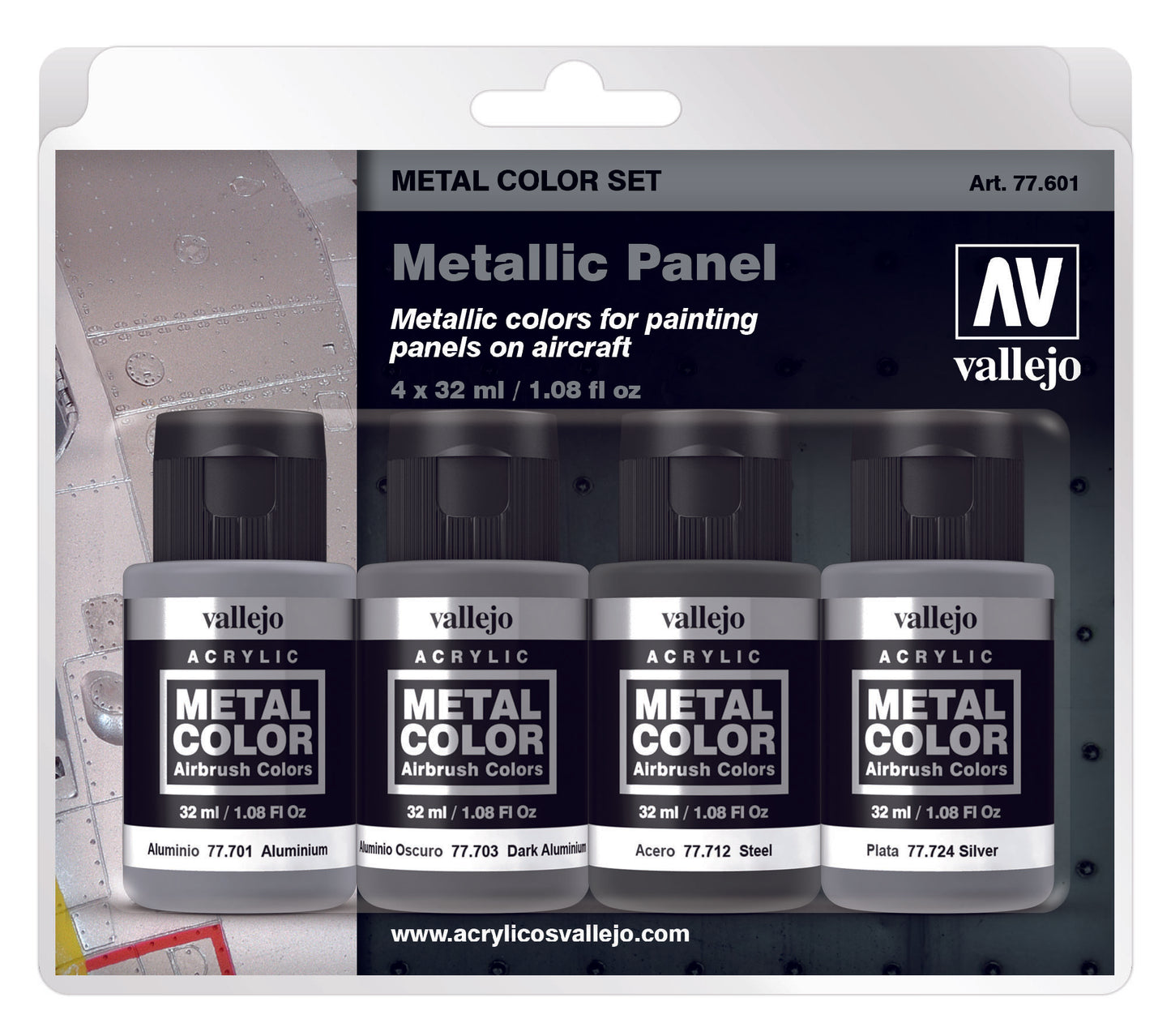 77.601 Vallejo Metallic Color Set - Metallic Panel
