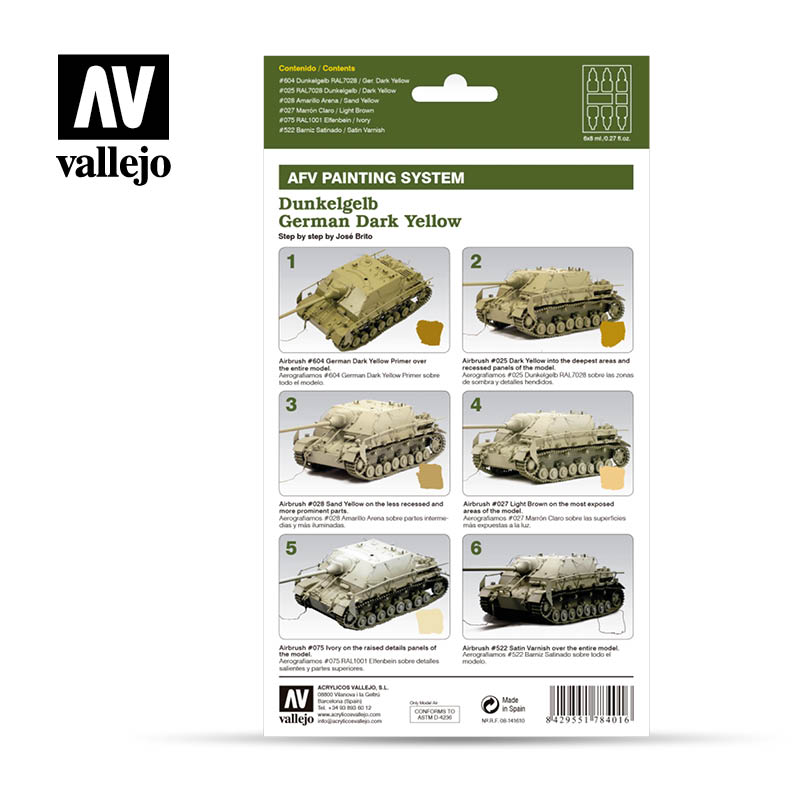 Vallejo AFV Armour Set Dunkelgelb German Dark Yellow 78401