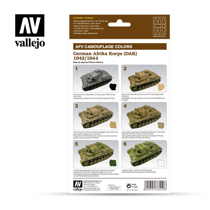 Vallejo AFV Armour Set German Afrika Korps (DAK) 1942-1944 78410