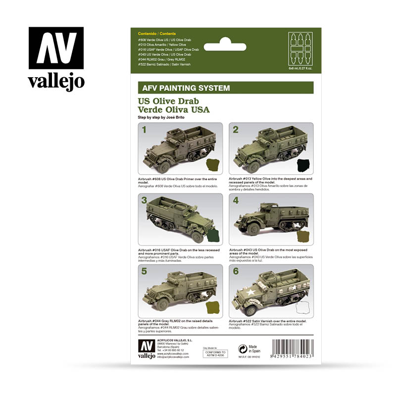 Vallejo AFV Armour Set US Army Olive Drab - 78402