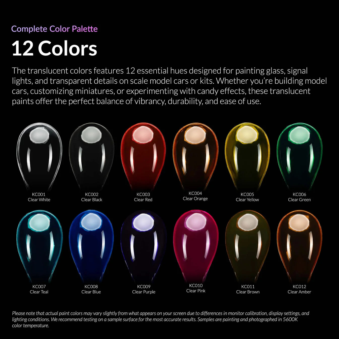 Gaahleri 12 Translucent Colors Set (Clear)