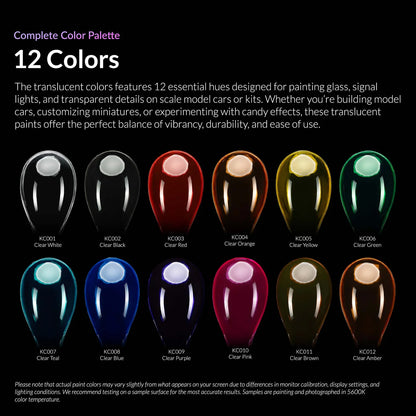 Gaahleri 12 Translucent Colors Set (Clear)