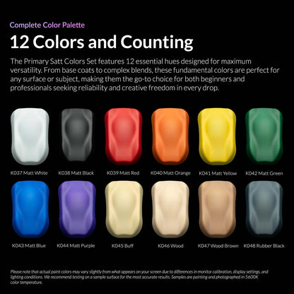 Gaahleri 12 Matt Primary Colors Set