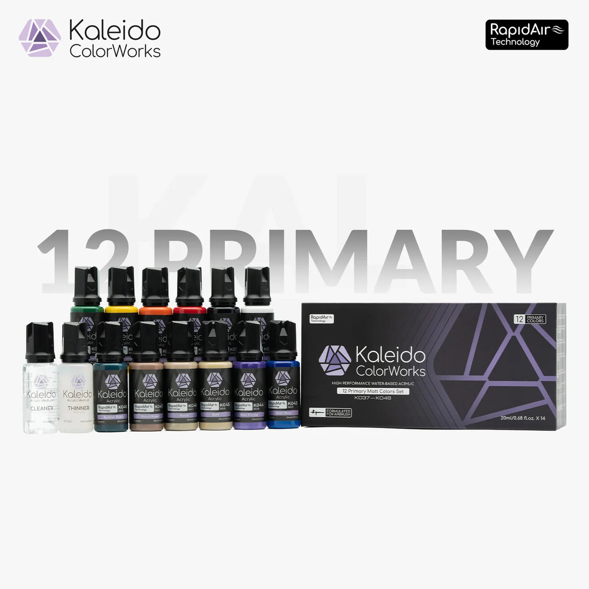 Gaahleri 12 Matt Primary Colors Set