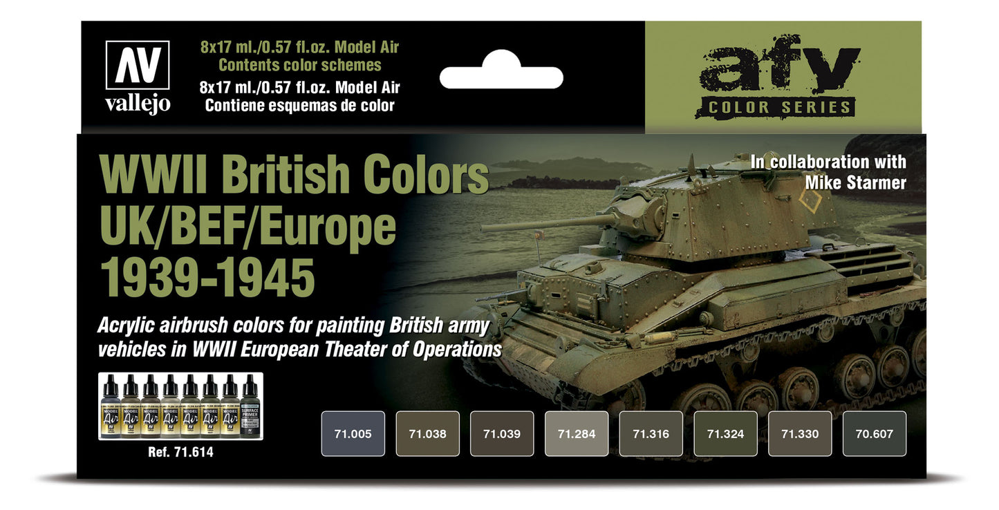 71.614 Vallejo Model Air Set - WWII British Colors UK/BEF/Europe 1939-1945 - 71614