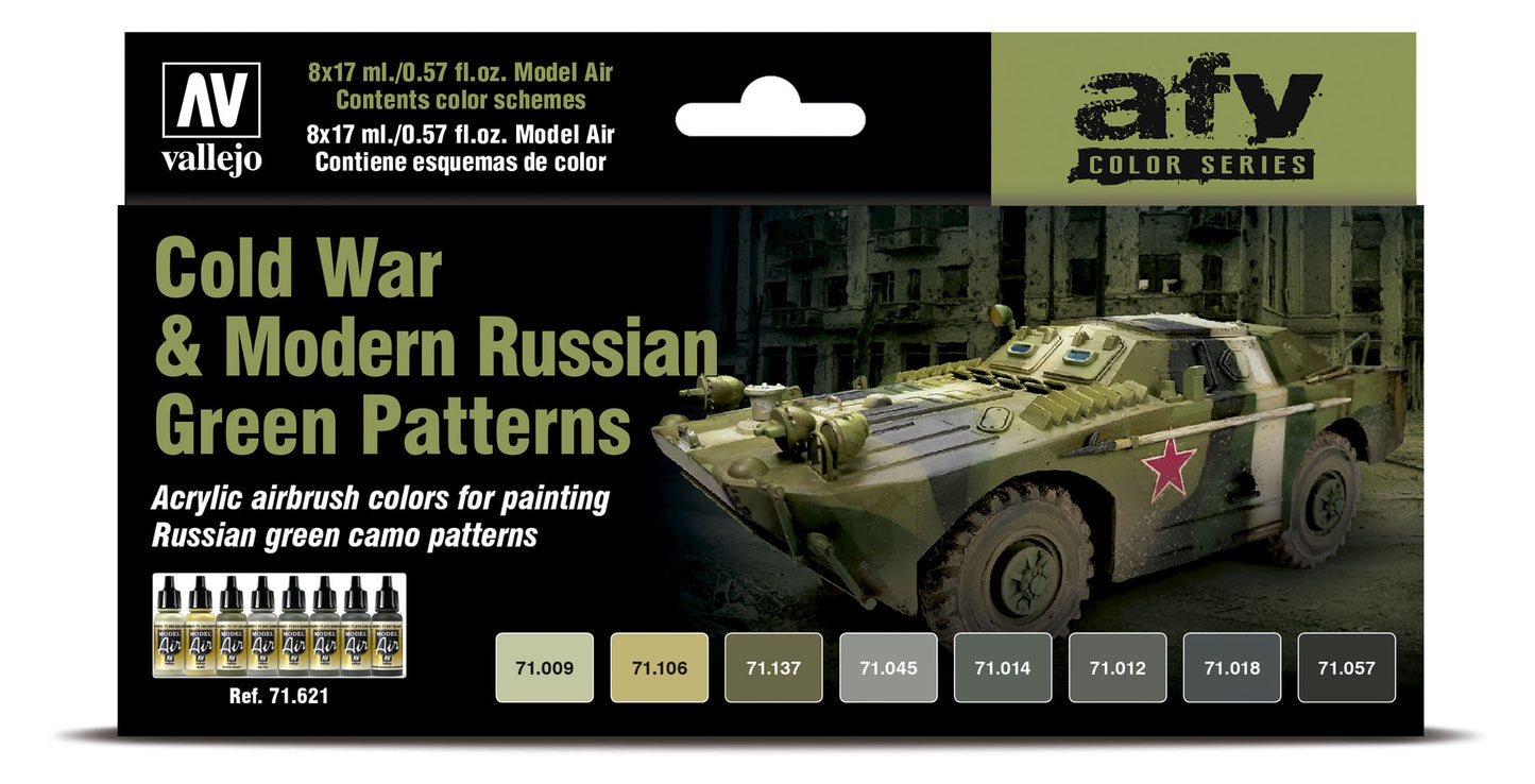 71.621 Vallejo Model Air Set - AFV Colour Series - Cold War & Modern Russian Green Patterns 71621