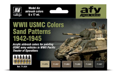 71.624 Vallejo Model Air Set - AFV Colour Series - 71624 WWII USMC Colors Sand Patterns 1942-1945