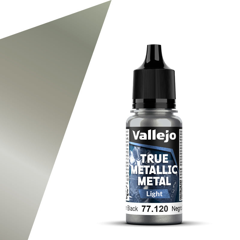 77.120 - Vallejo True Metalic Metal Light - Obsidian Black - 18 ML