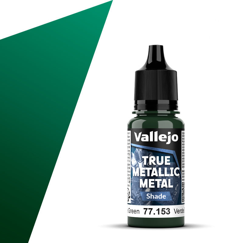 77.153 - Vallejo True Metalic Metal Shade - Beetle Green - 18 ML