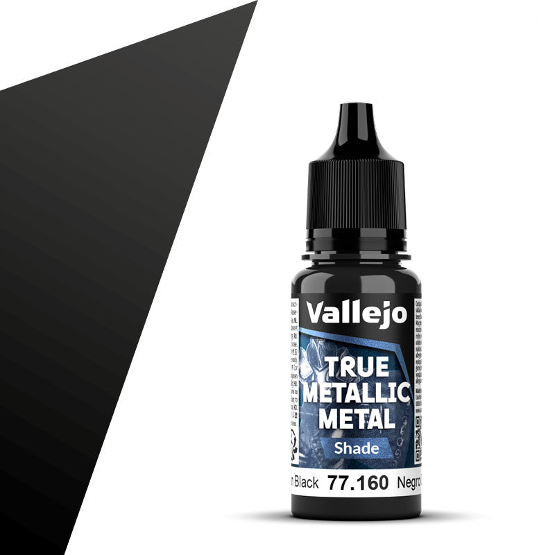 77.160 - Vallejo True Metalic Metal Shade - Obsidian Black - 18 ML